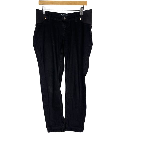 ASOS Design Maternity US 6 Black Relaxed Mom Jeans Elasticated Side Waistband - Picture 1 of 13